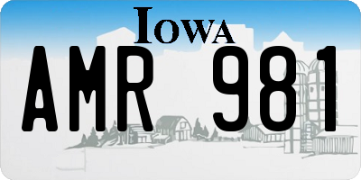 IA license plate AMR981