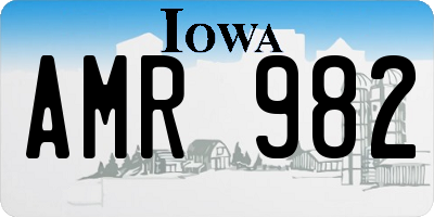 IA license plate AMR982