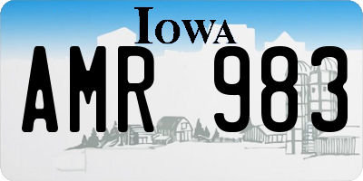 IA license plate AMR983
