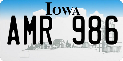 IA license plate AMR986