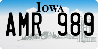 IA license plate AMR989