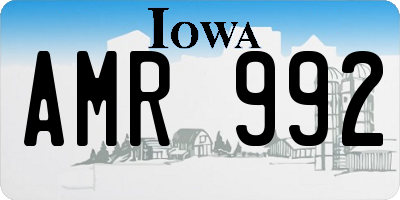IA license plate AMR992