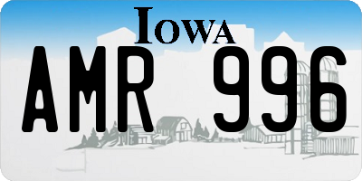 IA license plate AMR996