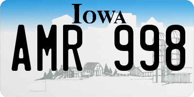 IA license plate AMR998