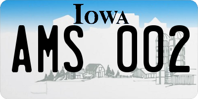 IA license plate AMS002