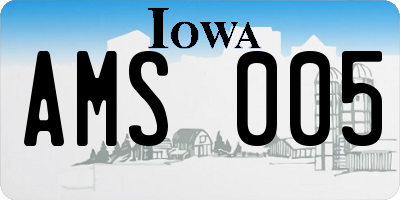 IA license plate AMS005