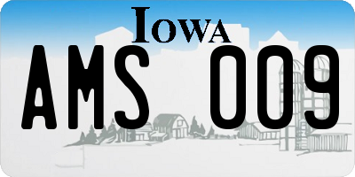 IA license plate AMS009