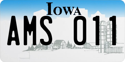 IA license plate AMS011