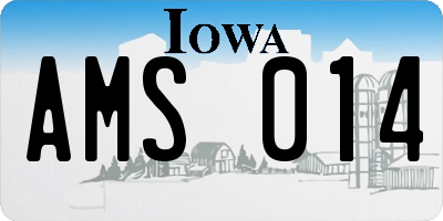 IA license plate AMS014