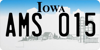 IA license plate AMS015