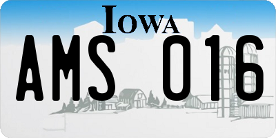 IA license plate AMS016