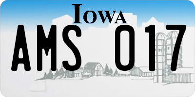 IA license plate AMS017