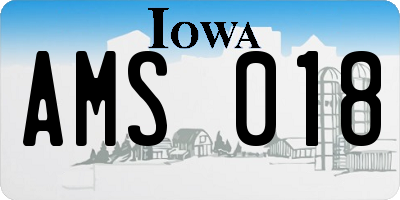 IA license plate AMS018