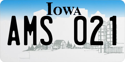 IA license plate AMS021