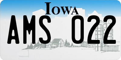 IA license plate AMS022