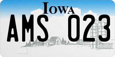 IA license plate AMS023