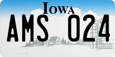 IA license plate AMS024