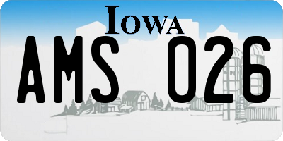 IA license plate AMS026
