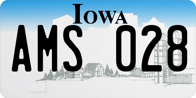IA license plate AMS028