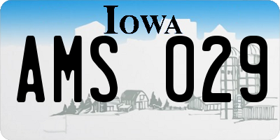 IA license plate AMS029