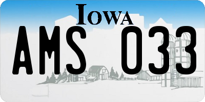 IA license plate AMS033