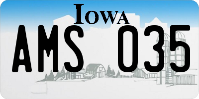 IA license plate AMS035
