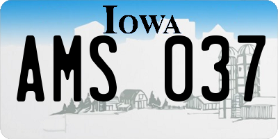 IA license plate AMS037