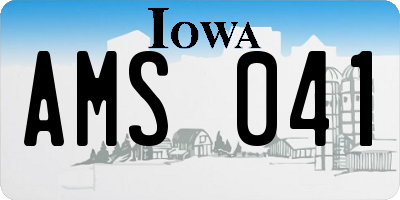 IA license plate AMS041