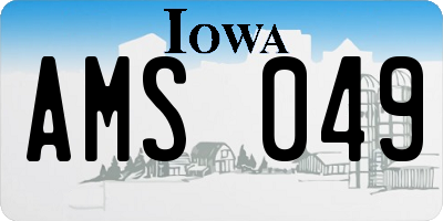 IA license plate AMS049