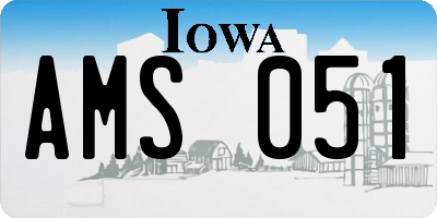 IA license plate AMS051