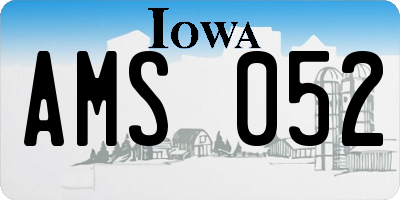 IA license plate AMS052