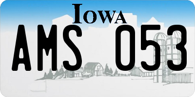 IA license plate AMS053