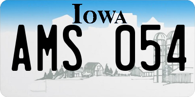 IA license plate AMS054