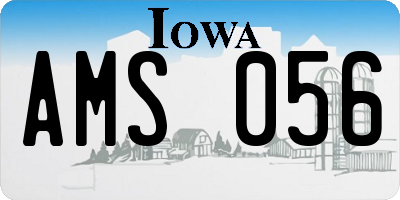 IA license plate AMS056