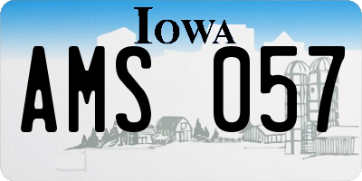 IA license plate AMS057