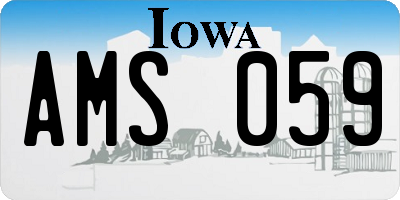 IA license plate AMS059