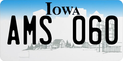 IA license plate AMS060