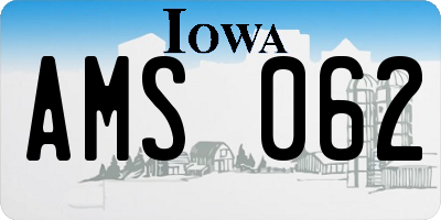 IA license plate AMS062