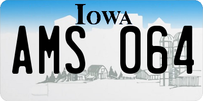 IA license plate AMS064