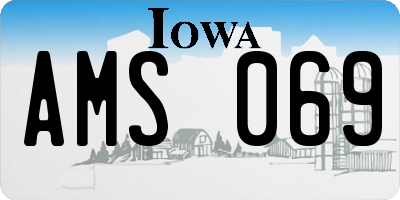 IA license plate AMS069