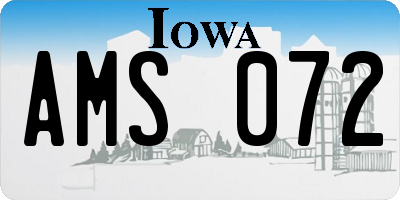 IA license plate AMS072
