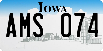 IA license plate AMS074