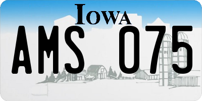 IA license plate AMS075