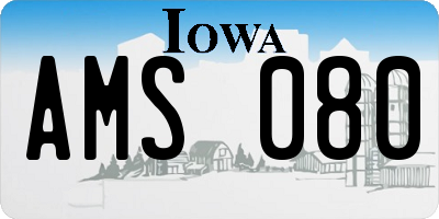 IA license plate AMS080