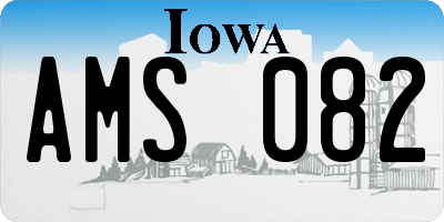 IA license plate AMS082