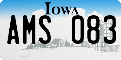 IA license plate AMS083