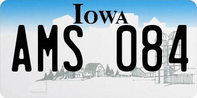 IA license plate AMS084