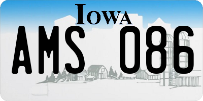 IA license plate AMS086