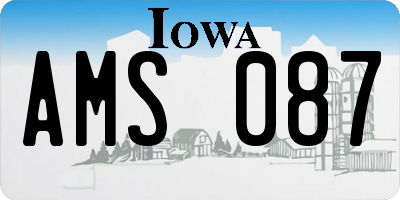 IA license plate AMS087