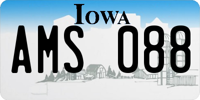 IA license plate AMS088